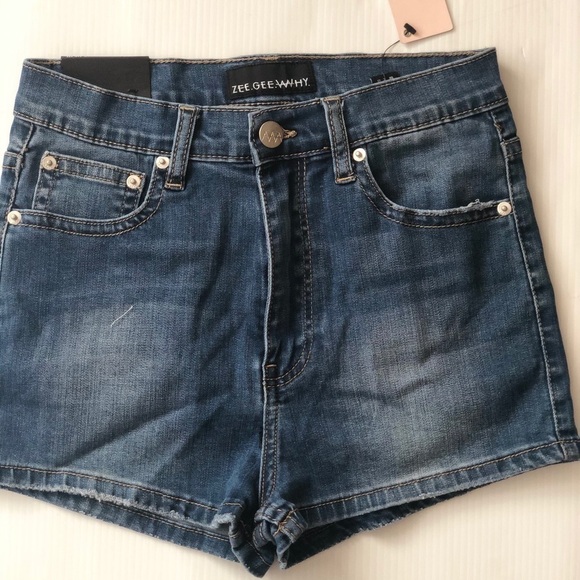 Nasty gal ZeeGeewhy Denim Blue Jeans shorts  27 - Picture 2 of 8